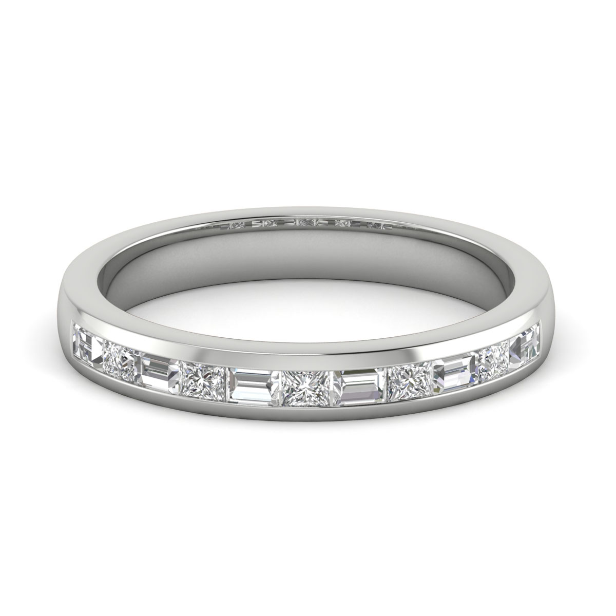 Baguette 1/4 Eternity Diamond Wedding Band