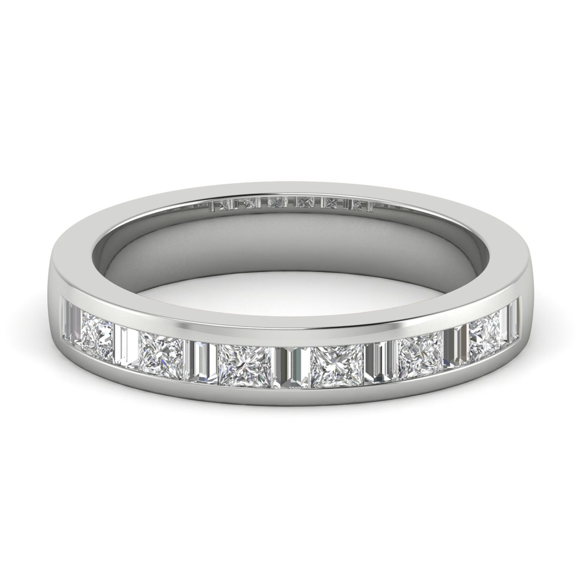 Princess & Baguette Diamond Wedding Band