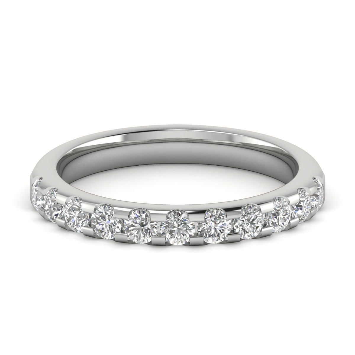 Comfort Fit Half Eternity Diamond Wedding Band
