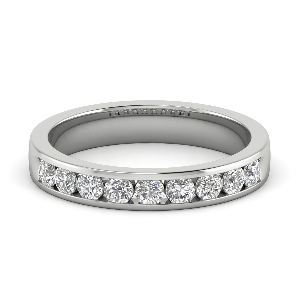 Round Diamond Comfort Fit Diamond Wedding Band