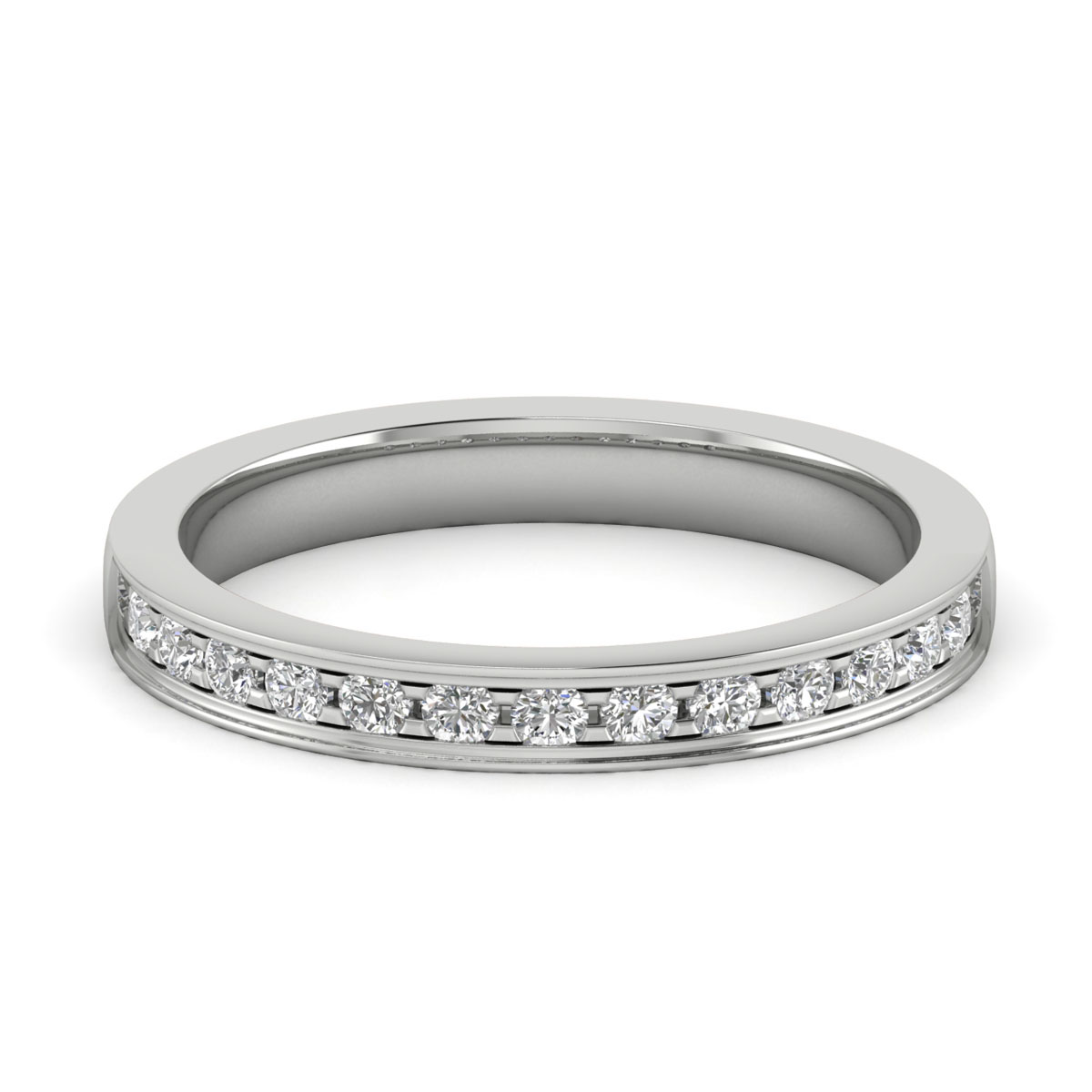 Round Diamond Comfort Fit Half Eternity Ring