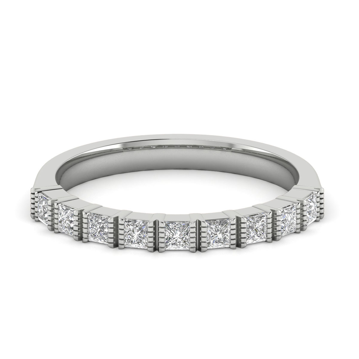 Princess Cut Diamond Half Eternity Diamond Ring