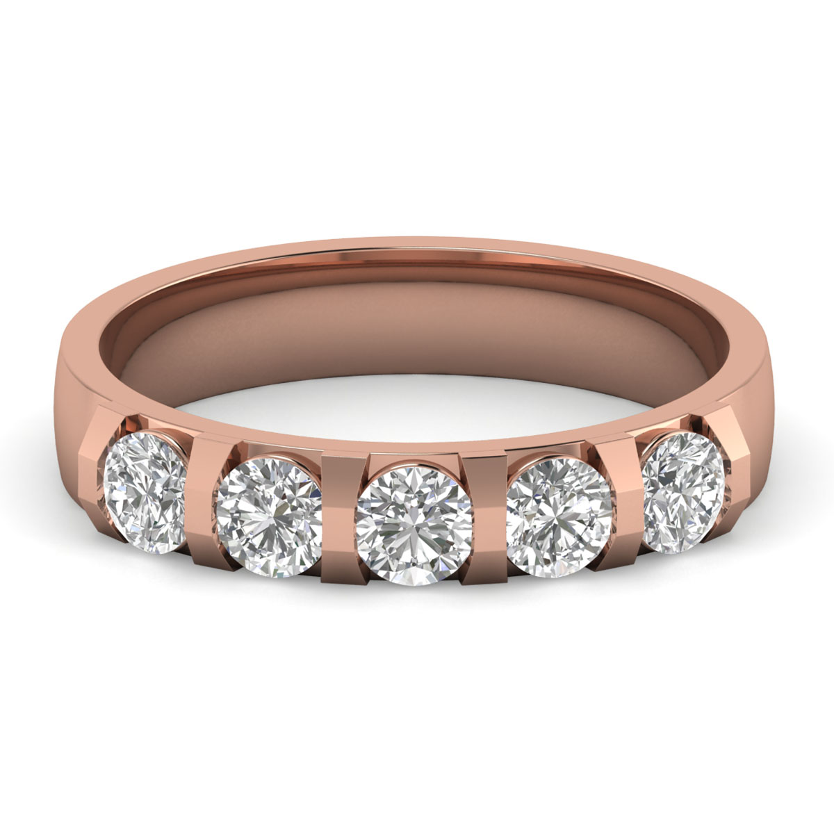 Clary-18K Rose Gold-0.77 Ct-H-I / SI-Natural Diamonds
