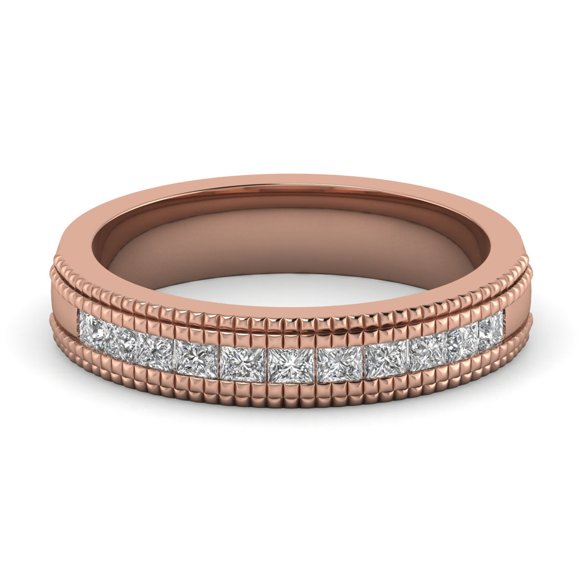 Glaucia-18K Rose Gold-0.50 Ct-H-I / SI-Natural Diamonds