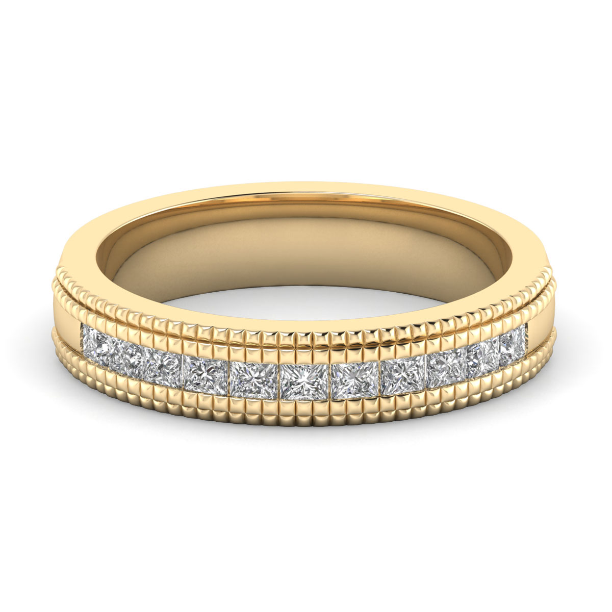 Glaucia-18K Yellow Gold-0.50 Ct-H-I / SI-Natural Diamonds