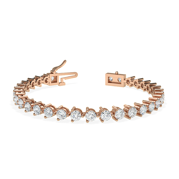 Image of Trendy Designs Tennis Bracelets With 18K Rose Gold, 6.80 Ct , 6.5 Inch Size, F-G / VS With Natural Diamonds.