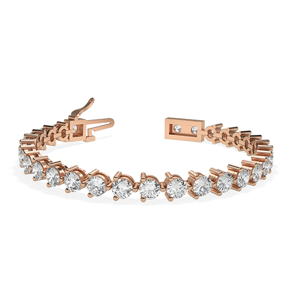 Image of Trendy Designs Tennis Bracelets With 18K Rose Gold, 8.67 Ct , 6.5 Inch Size, F-G / SI With Natural Diamonds.