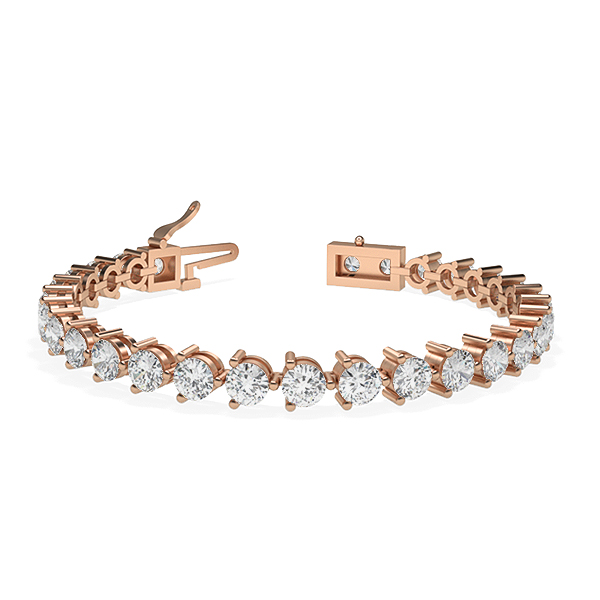 Image of Trendy Designs Tennis Bracelets With 18K Rose Gold, 8.70 Ct , 7 Inch Size, F-G / SI With Natural Diamonds.