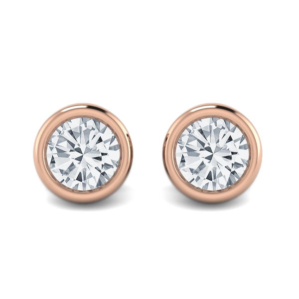 Bezel Set Stud Earrings