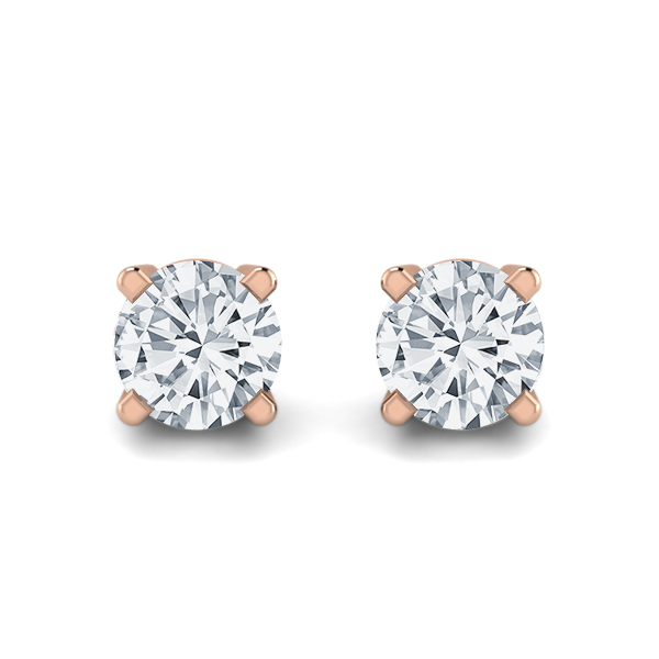 Diamond Four Prong Stud Earrings