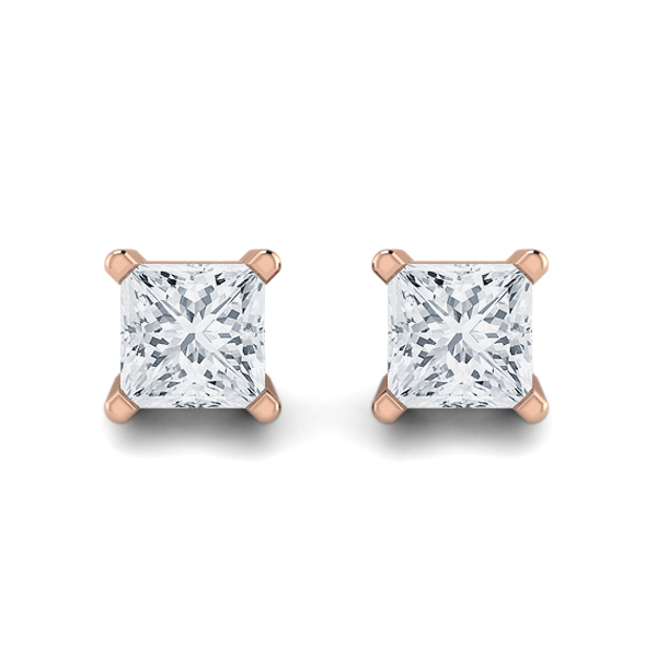 Princess Cut Diamond Stud Earrings