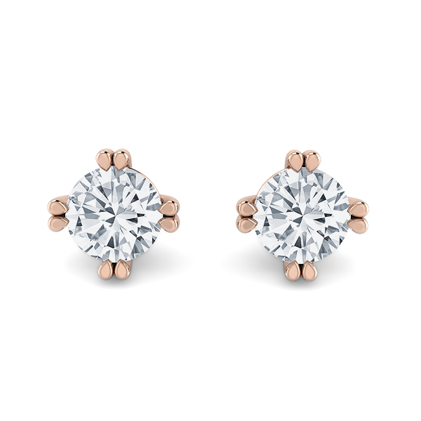 Diamond Double Prong Stud Earrings