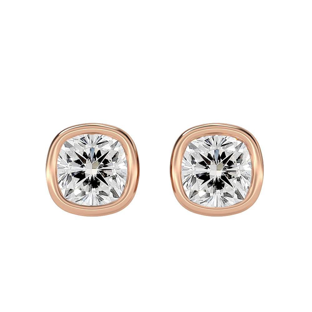 Cushion Diamond Stud Earrings