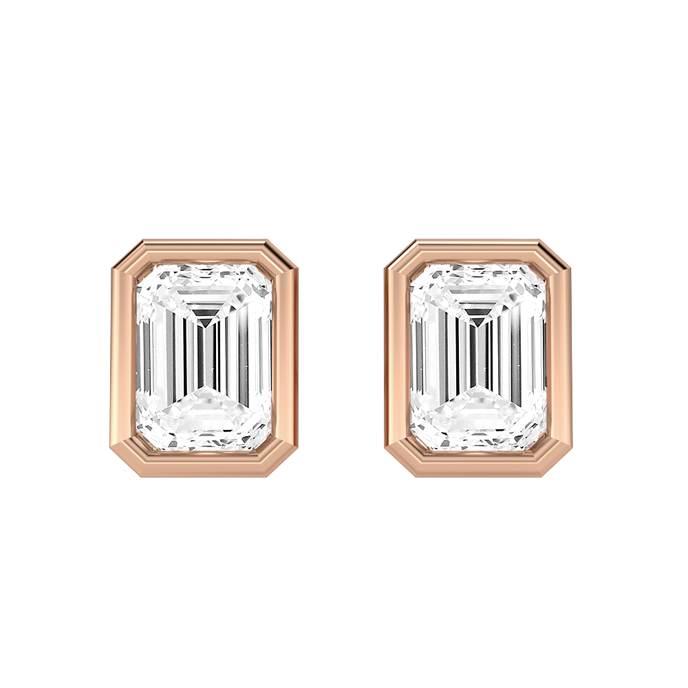 Emerald Diamond Stud Earrings