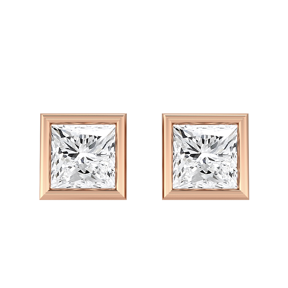 Princess Diamond Stud Earrings