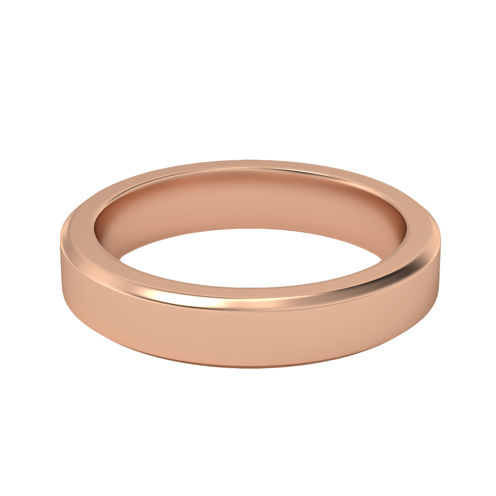 Image of Unique Designs MOH Solitaire Wedding Rings in 18K Rose Gold, 4 mm
