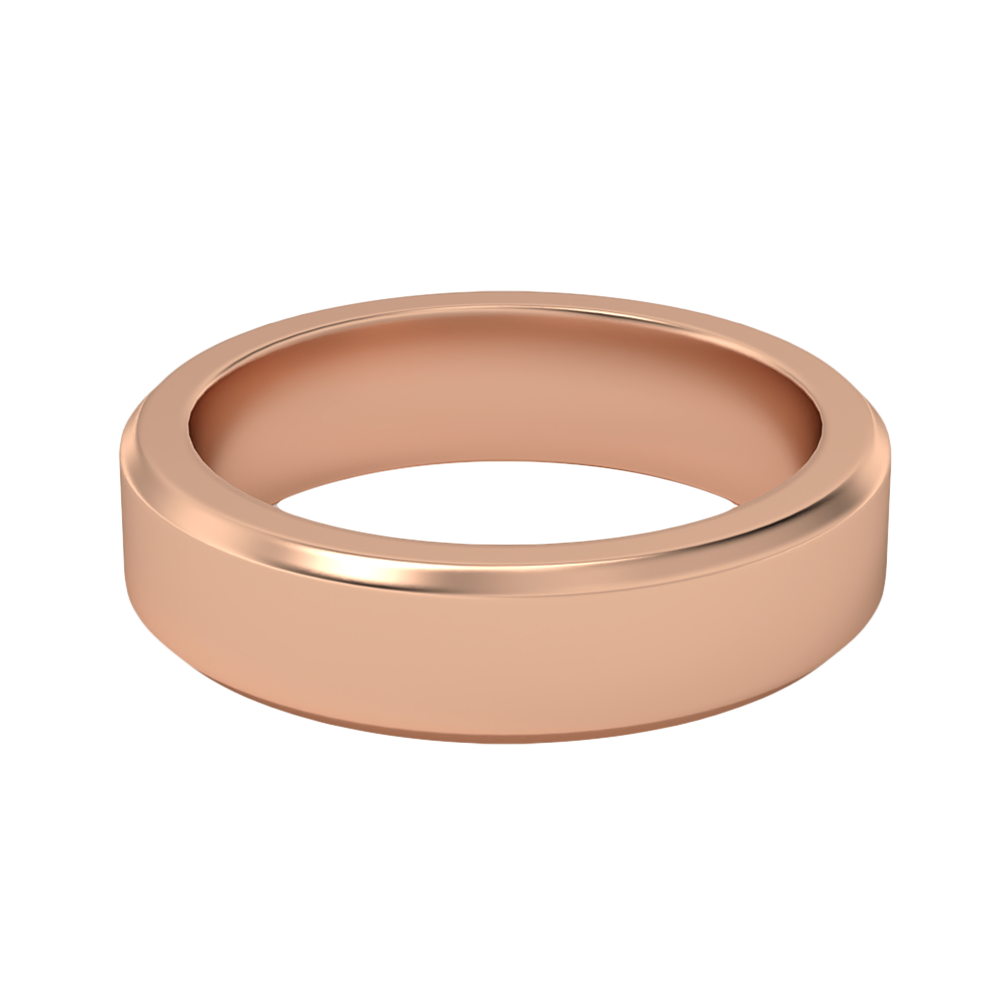 Image of Unique Designs MOH Solitaire Wedding Rings in 18K Rose Gold, 5 mm