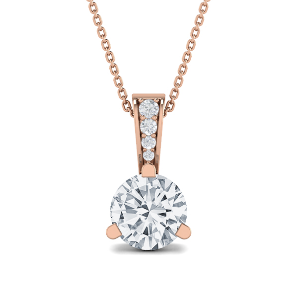 Three-Prong Diamond Solitaire Pendant 