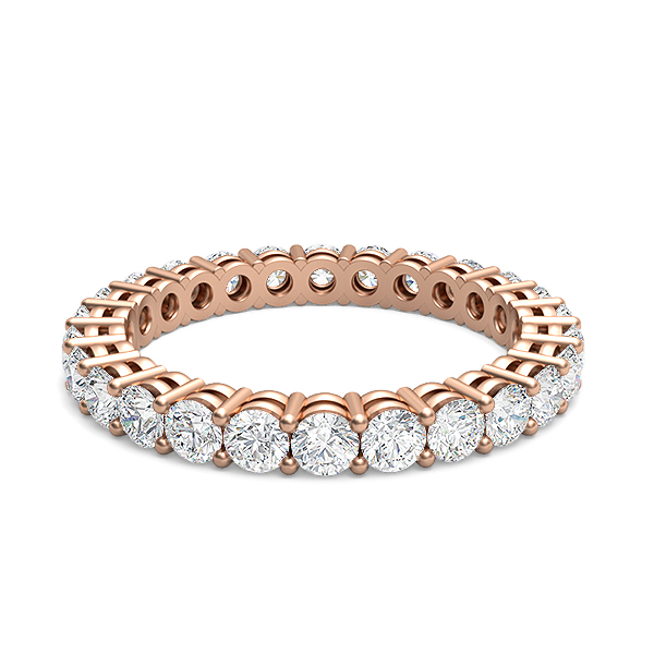 Image of Unique Designs MOH Solitaire Wedding Rings in 18K Rose Gold, 2.4 mm