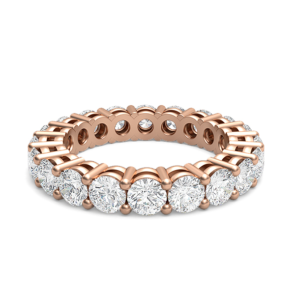 Image of Unique Designs MOH Solitaire Wedding Rings in 18K Rose Gold, 3.4 mm