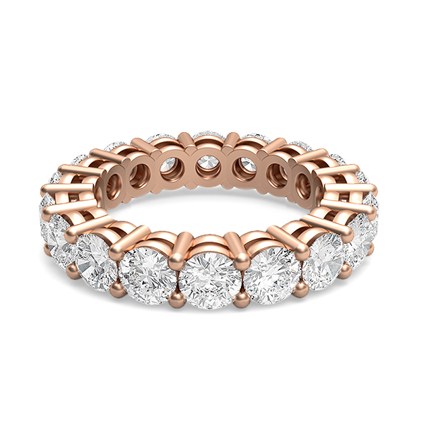 Image of Unique Designs MOH Solitaire Wedding Rings in 18K Rose Gold, 3.9 mm
