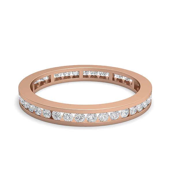 Gia-18K Rose Gold-0.51 Ct-H-I / SI-Natural Diamonds