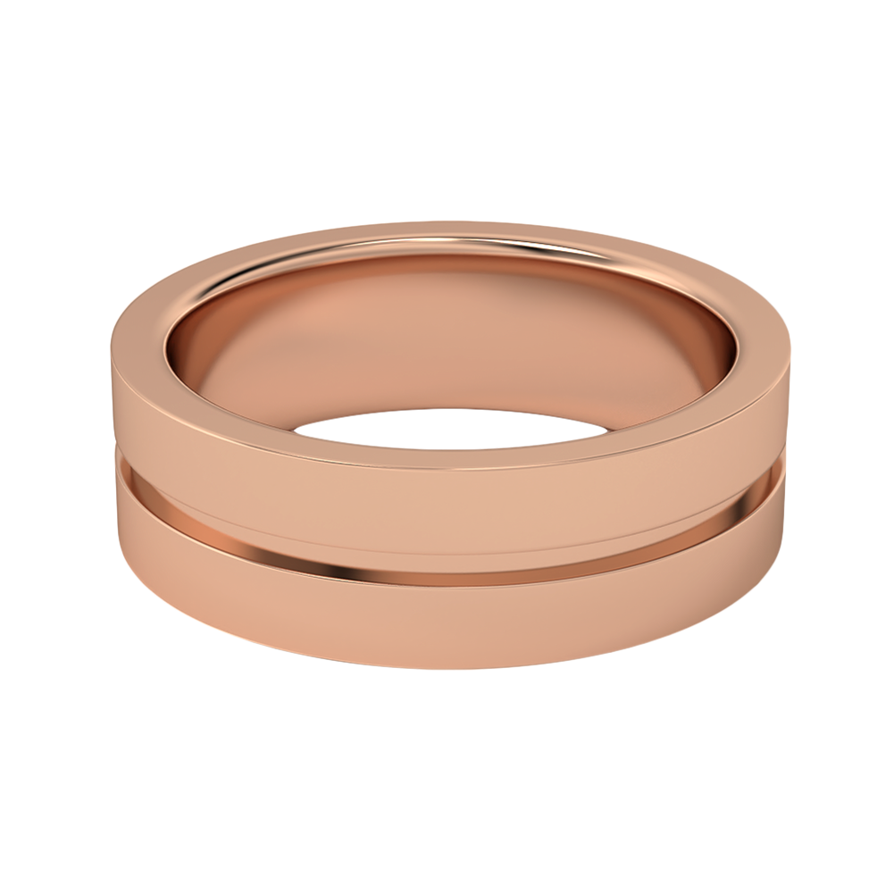 Image of Unique Designs MOH Solitaire Wedding Rings in 18K Rose Gold, 6 mm