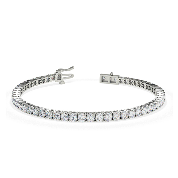 Image of Trendy Designs Tennis Bracelets With Platinum, 4.56 Ct , 7 Inch Size, H-I / VS With Lab Diamonds.