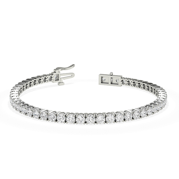 Image of Trendy Designs Tennis Bracelets With Platinum, 5.30 Ct , 7 Inch Size, D-E / VS With Natural Diamonds.