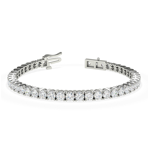 Image of Trendy Designs Tennis Bracelets With Platinum, 7.08 Ct , 6.5 Inch Size, D-E / VS With Natural Diamonds.