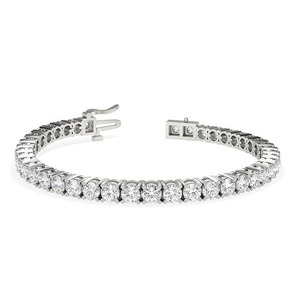 Image of Trendy Designs Tennis Bracelets With Platinum, 8.65 Ct , 7 Inch Size, D-E / SI With Natural Diamonds.