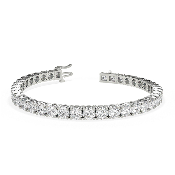 Image of Trendy Designs Tennis Bracelets With Platinum, 10.80 Ct , 6.5 Inch Size, H-I / SI With Natural Diamonds.