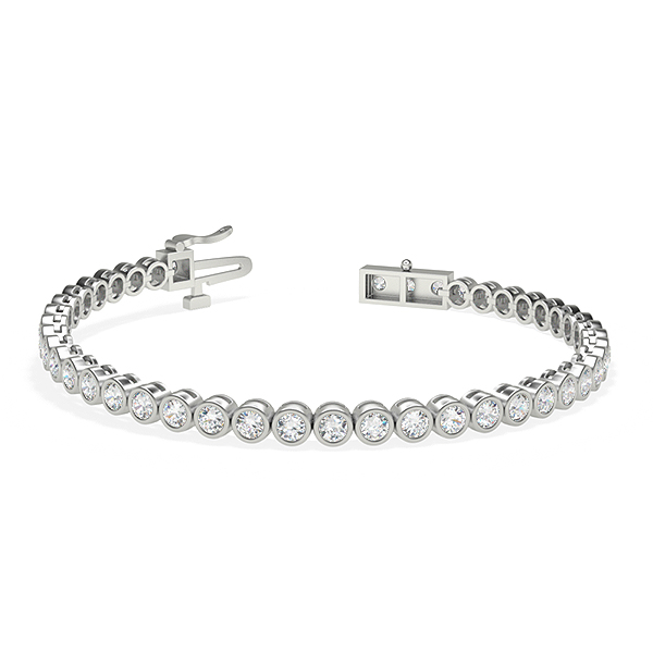 Image of Trendy Designs Tennis Bracelets With Platinum, 3.21 Ct , 7 Inch Size, D-E / VS With Lab Diamonds.