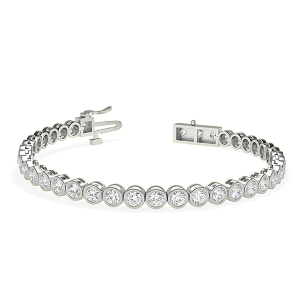 Image of Trendy Designs Tennis Bracelets With Platinum, 4.10 Ct , 7 Inch Size, D-E / VS With Lab Diamonds.
