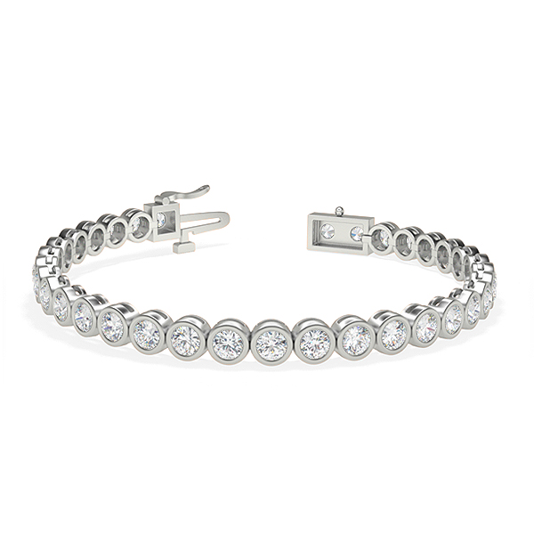 Image of Trendy Designs Tennis Bracelets With Platinum, 5.10 Ct , 7 Inch Size, D-E / VS With Natural Diamonds.