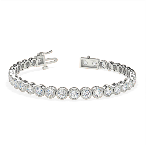 Image of Trendy Designs Tennis Bracelets With Platinum, 5.64 Ct , 7 Inch Size, D-E / SI With Lab Diamonds.
