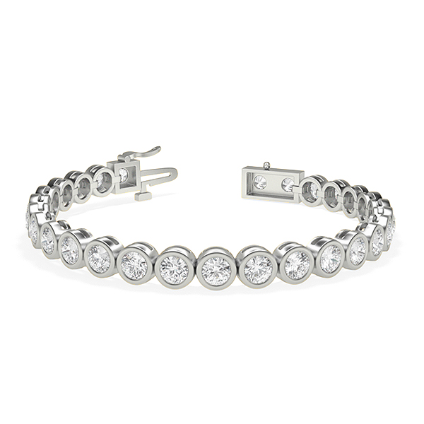 Image of Trendy Designs Tennis Bracelets With Platinum, 6.89 Ct , 6.5 Inch Size, D-E / SI With Lab Diamonds.