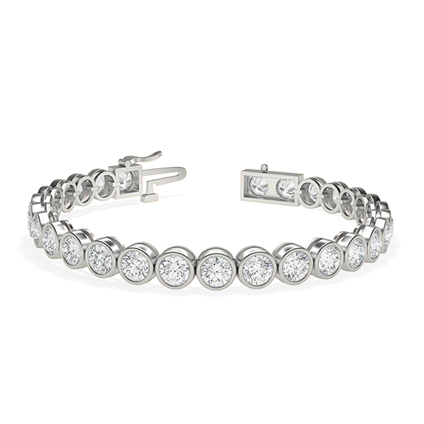 Image of Trendy Designs Tennis Bracelets With Platinum, 7.80 Ct , 7 Inch Size, D-E / VS With Natural Diamonds.