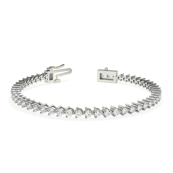 Image of Trendy Designs Tennis Bracelets With Platinum, 3.00 Ct , 7 Inch Size, F-G / VS With Natural Diamonds.