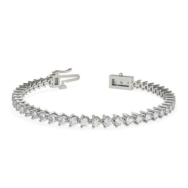 Image of Trendy Designs Tennis Bracelets With Platinum, 4.05 Ct , 7 Inch Size, H-I / VS With Lab Diamonds.