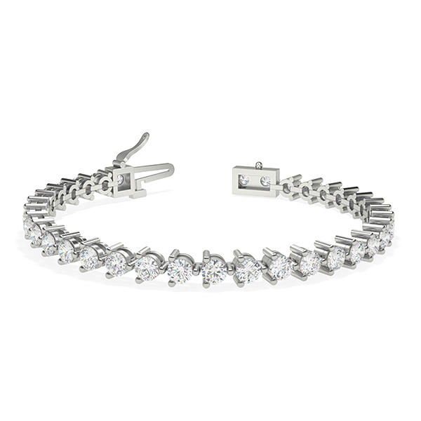 Image of Trendy Designs Tennis Bracelets With Platinum, 6.09 Ct , 6.5 Inch Size, F-G / VS With Natural Diamonds.