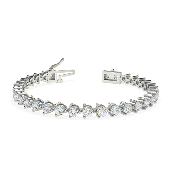 Image of Trendy Designs Tennis Bracelets With Platinum, 6.80 Ct , 7 Inch Size, D-E / VS With Lab Diamonds.