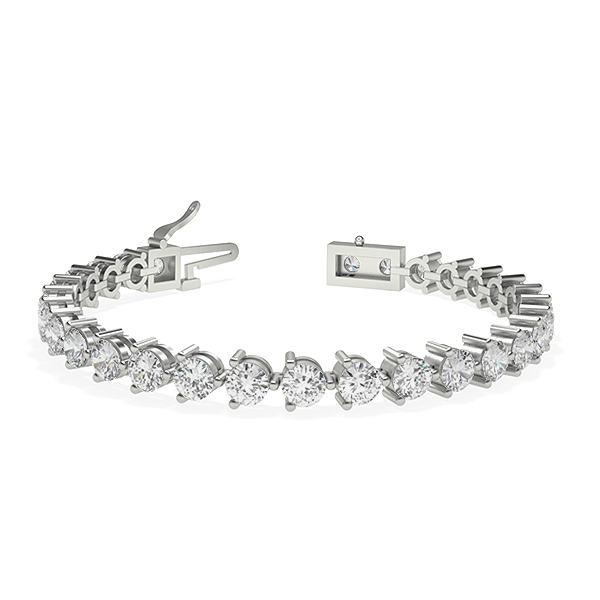 Image of Trendy Designs Tennis Bracelets With Platinum, 8.70 Ct , 7 Inch Size, D-E / VS With Natural Diamonds.