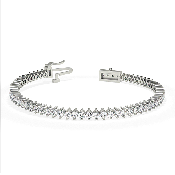 Trendy Designs Tennis Bracelets With Platinum, 3.40 Ct , 6.5 Inch Size, H-I / SI With Lab Diamonds.