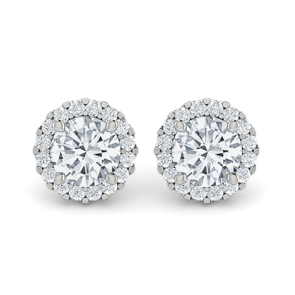 Halo Pave Set Earrings