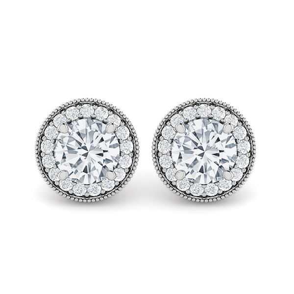 Pave Set Milgrain Earrings