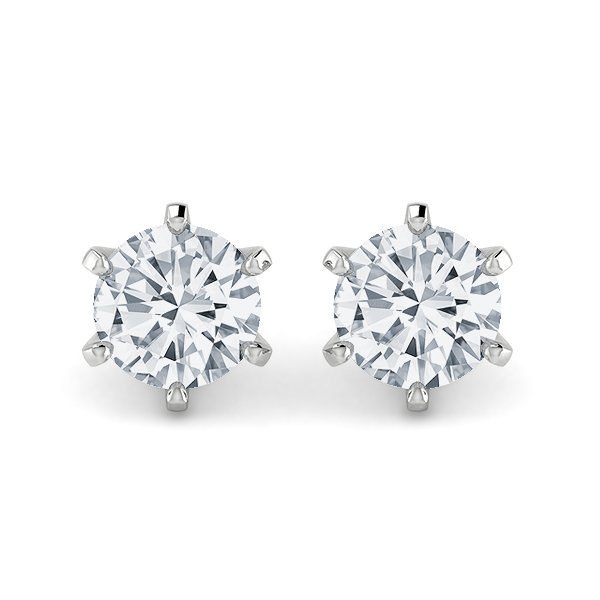 Solitaire Six-Prong Stud Earrings