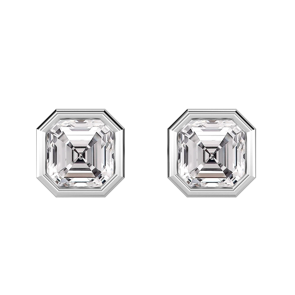 Asscher Diamond Stud Earrings