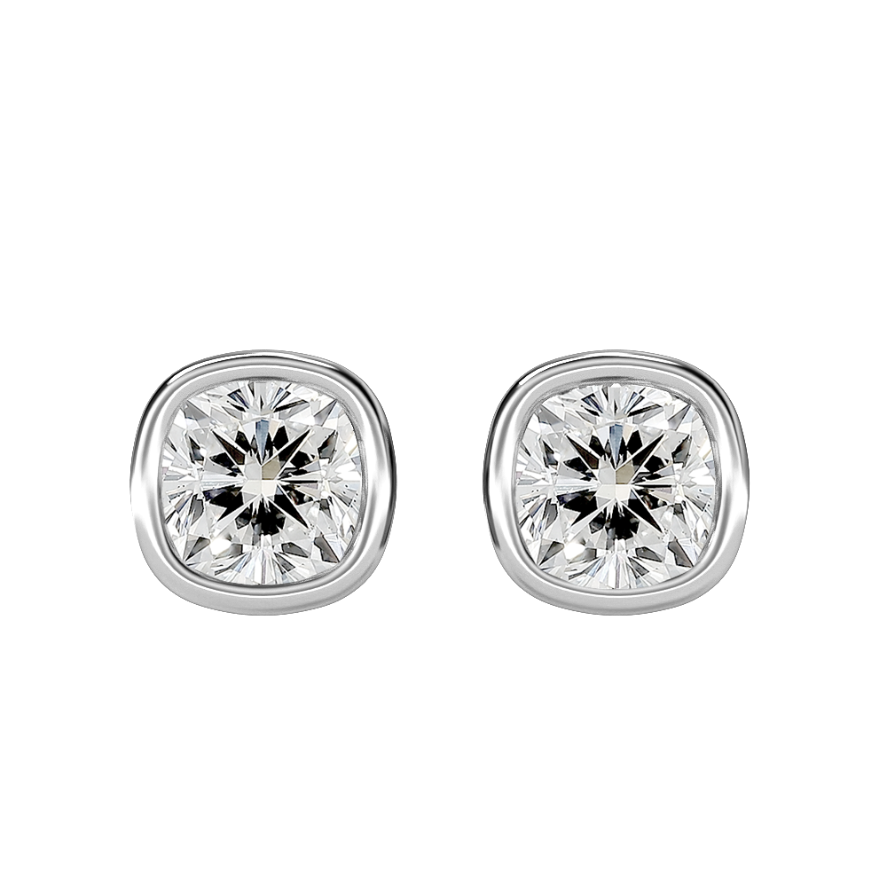 Cushion Diamond Stud Earrings