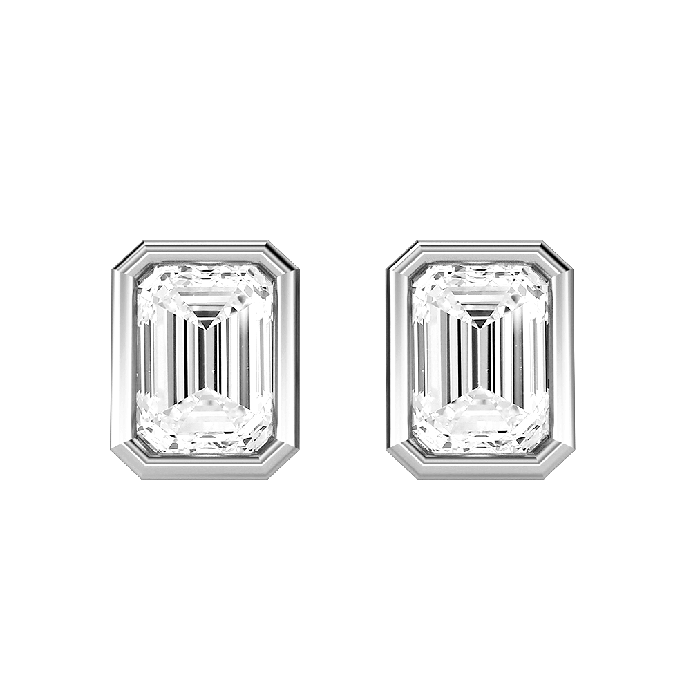 Emerald Diamond Stud Earrings